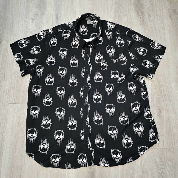 Men’s Social Collision Black Short Sleeve Shirt Size 3XL - Picture 1 of 9